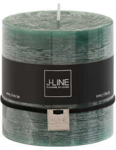 Bougie Cylindrique XXL Vert foncé J-Line en Cire 80 heures Hauteur 10 cm - 1