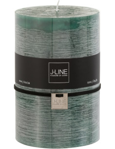Bougie Cylindrique XXL Vert foncé J-Line en Cire 120 heures Hauteur 15 cm - 1