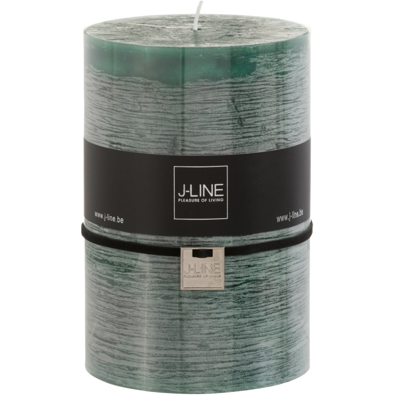 Bougie Cylindrique XXL Vert foncé J-Line en Cire 120 heures Hauteur 15 cm - 1