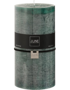 Bougie Cylindrique XXL Vert foncé J-Line en Cire 140 heures Hauteur 20 cm - 1