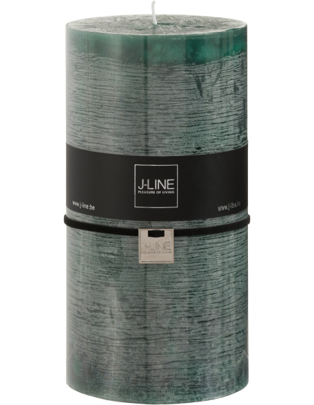 Bougie Cylindrique XXL Vert foncé J-Line en Cire 140 heures Hauteur 20 cm - 1