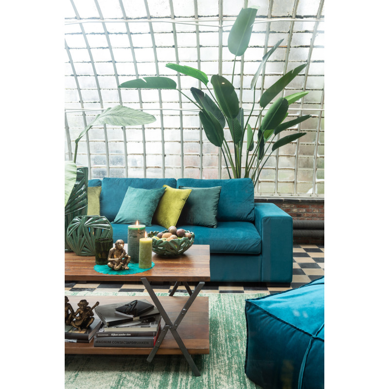 Bougie Cylindrique XXL Vert foncé J-Line en Cire 140 heures Hauteur 20 cm - 2