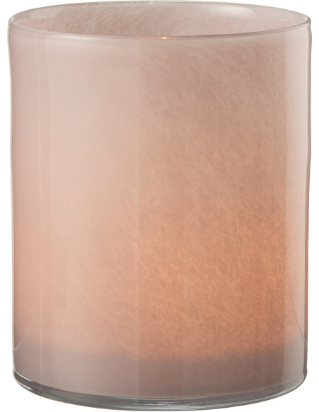 Photophore original Diamètre 15 cm en Verre Rose Jade - 2