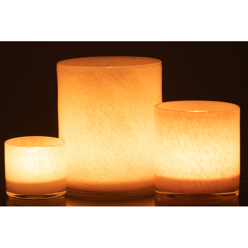 Photophore original Diamètre 15 cm en Verre Rose Jade - 6