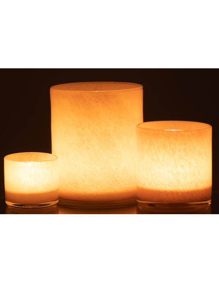 Photophore original Diamètre 15 cm en Verre Rose Jade - 6