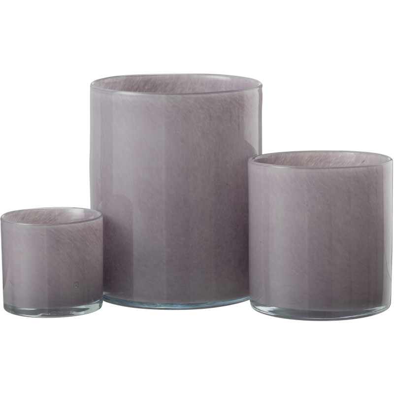 Photophore original Diamètre 15 cm en Verre Mauve clair Jade - 5