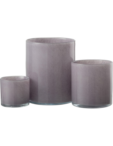 Photophore original Diamètre 15 cm en Verre Mauve clair Jade - 5