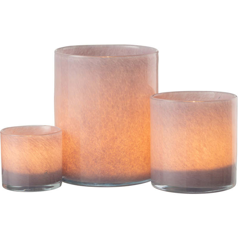 Photophore original Diamètre 15 cm en Verre Mauve clair Jade - 6