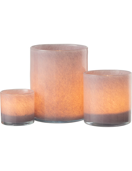 Photophore original Diamètre 15 cm en Verre Mauve clair Jade - 6