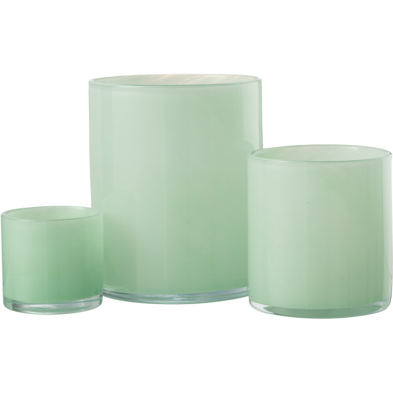 Photophore original Diamètre 15 cm en Verre Vert clair Jade - 4