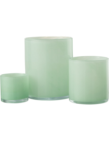 Photophore original Diamètre 15 cm en Verre Vert clair Jade - 4