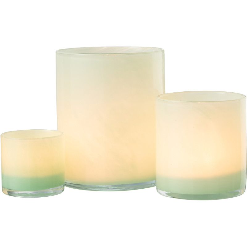 Photophore original Diamètre 15 cm en Verre Vert clair Jade - 5