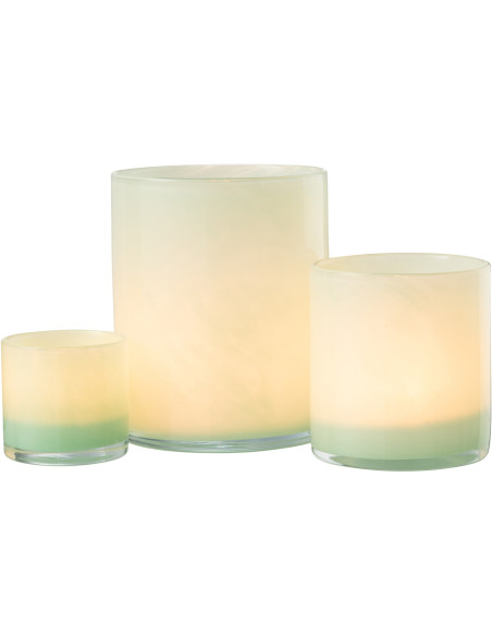 Photophore original Diamètre 15 cm en Verre Vert clair Jade - 5