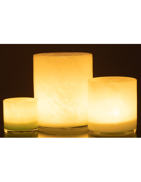 Photophore original Diamètre 15 cm en Verre Vert clair Jade - 6