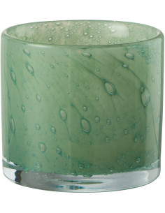 Photophore original Diamètre 8 cm en Verre Vert Jade - 1