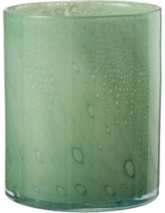 Photophore original Diamètre 15 cm en Verre Vert Jade - 1