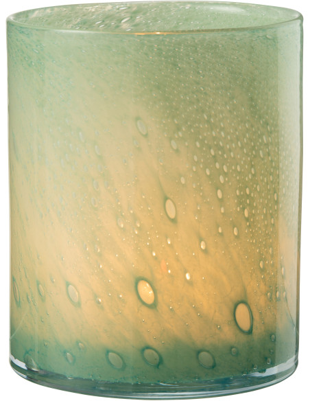 Photophore original Diamètre 15 cm en Verre Vert Jade - 2