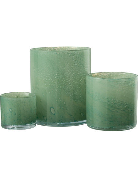 Photophore original Diamètre 15 cm en Verre Vert Jade - 4