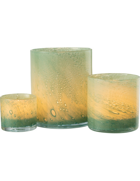 Photophore original Diamètre 15 cm en Verre Vert Jade - 5