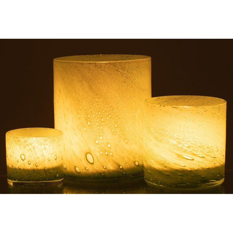 Photophore original Diamètre 15 cm en Verre Vert Jade - 6