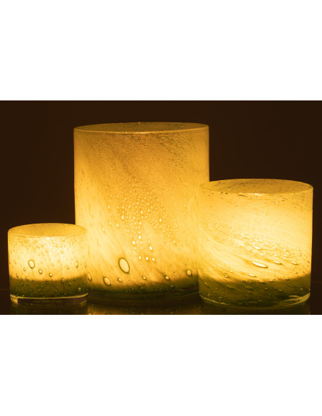 Photophore original Diamètre 15 cm en Verre Vert Jade - 6