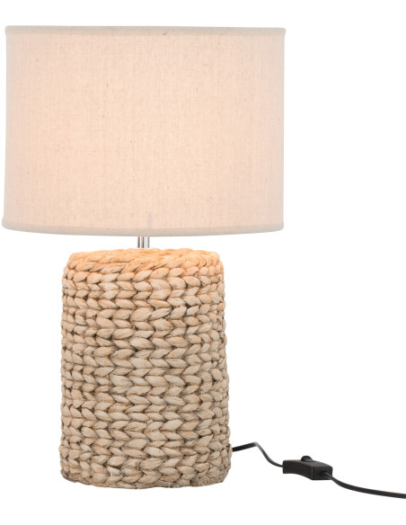 Lampe à poser Vylnia 45 cm en Ciment Naturel Lin Beige Motif tressage - 2