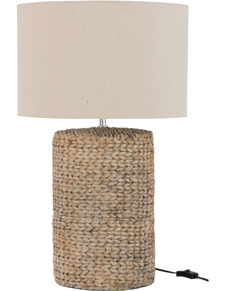 Lampe à poser Vylnia 70 cm en Ciment Naturel Lin Beige Motif tressage - 1