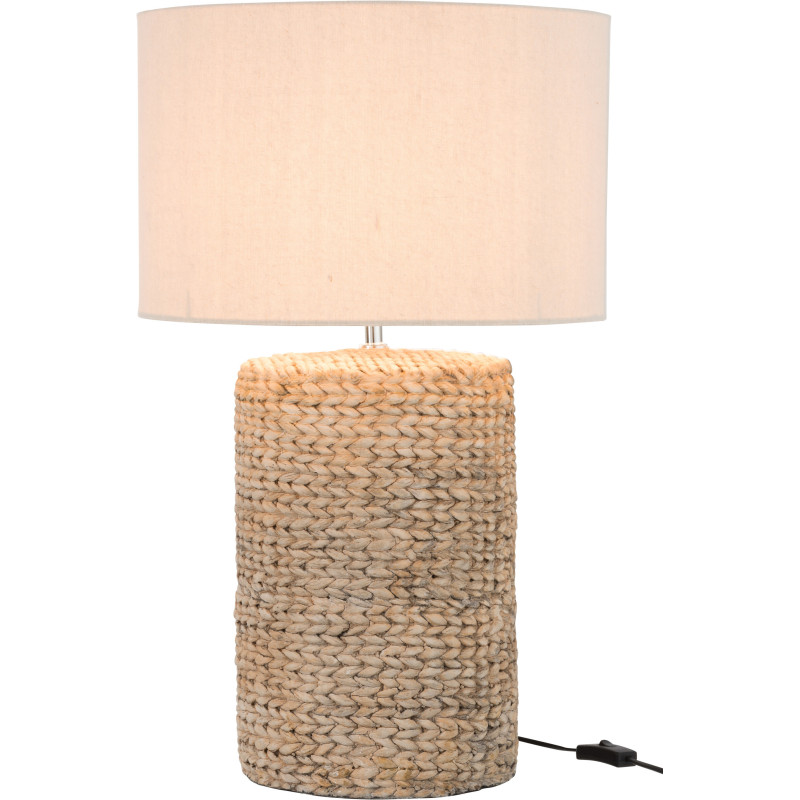 Lampe à poser Vylnia 70 cm en Ciment Naturel Lin Beige Motif tressage - 2