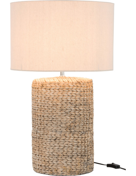 Lampe à poser Vylnia 70 cm en Ciment Naturel Lin Beige Motif tressage - 2
