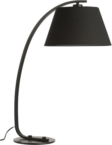 Lampe à poser Arch en Métal Noir Tissu Noir - 1