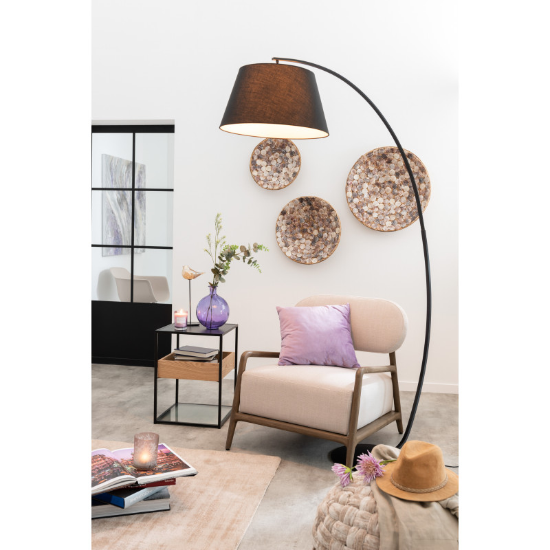 Lampe à poser Arch en Métal Noir Tissu Noir - 2