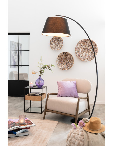 Lampe à poser Arch en Métal Noir Tissu Noir - 2