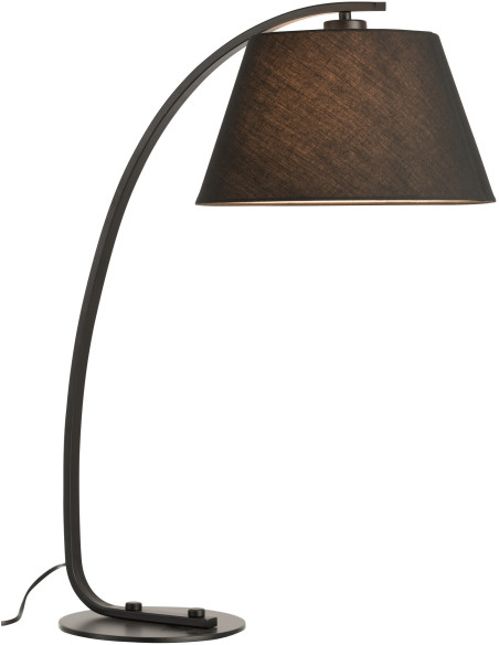 Lampe à poser Arch en Métal Noir Tissu Noir - 3