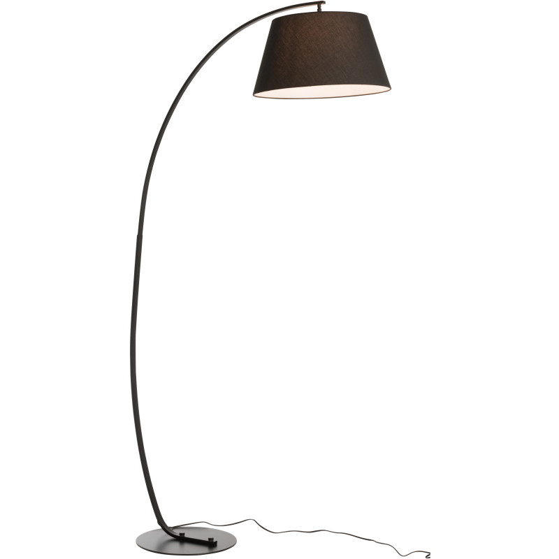 Lampadaire sur pied XL Arch en Métal Noir Tissu Noir - 2
