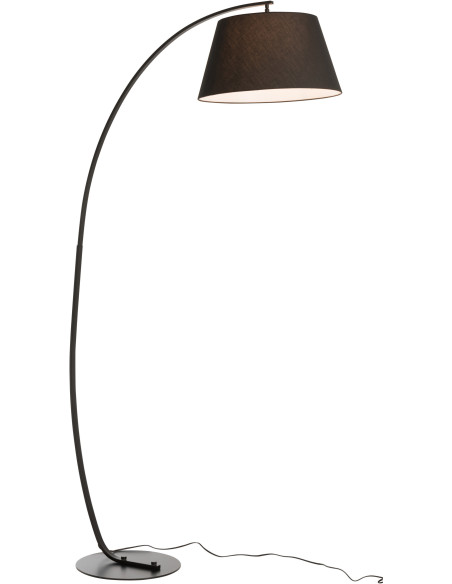 Lampadaire sur pied XL Arch en Métal Noir Tissu Noir - 2