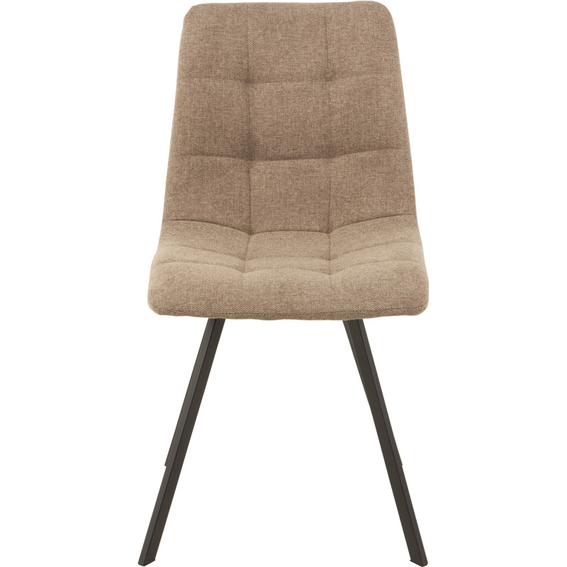 Chaise Babette en Tissu Beige Chiné Métal Noir - 2