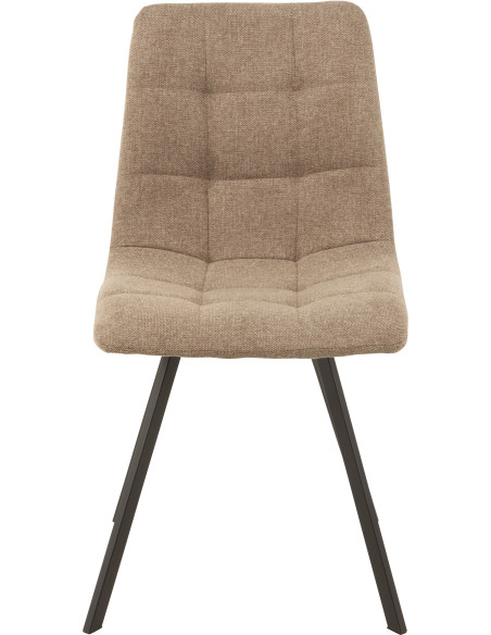 Chaise Babette en Tissu Beige Chiné Métal Noir - 2