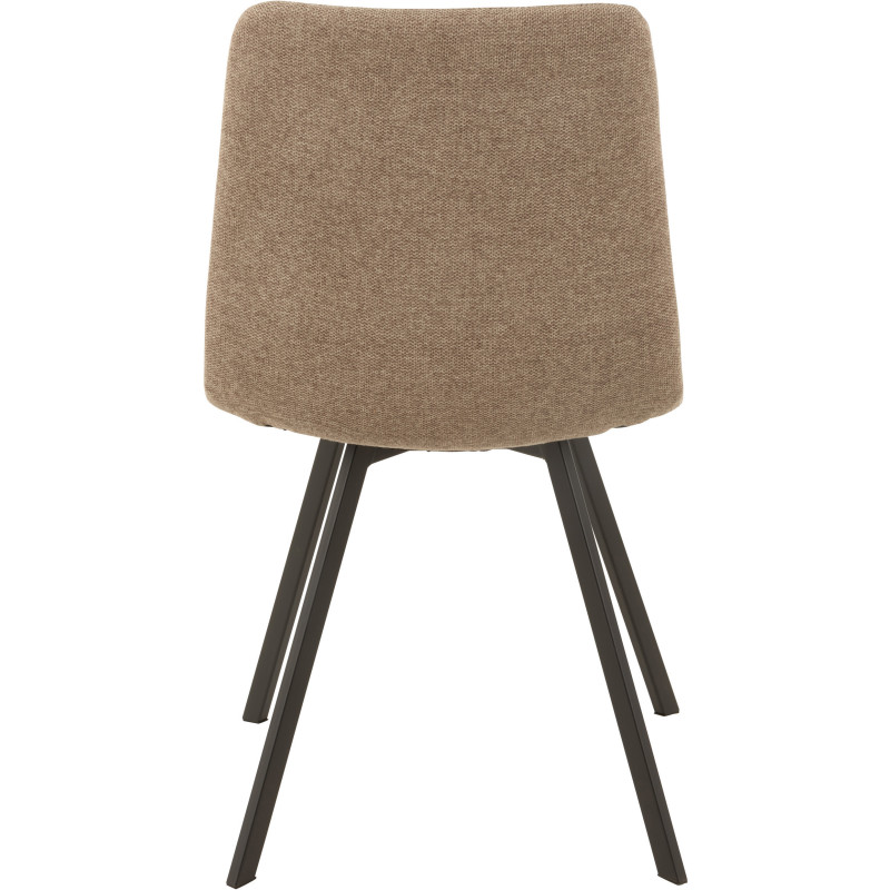 Chaise Babette en Tissu Beige Chiné Métal Noir - 4