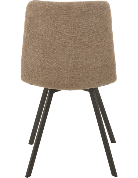 Chaise Babette en Tissu Beige Chiné Métal Noir - 4