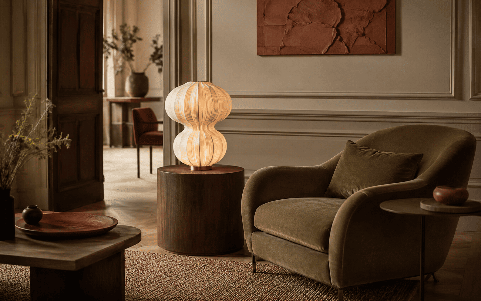 Luminaire design pour salon chaleureux