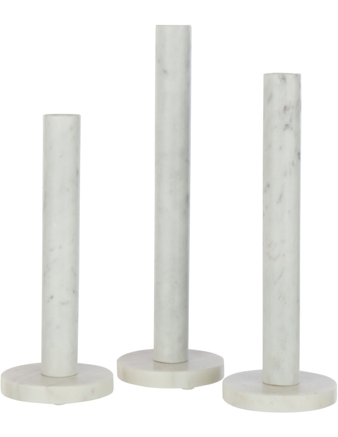 Bougeoir marbre blanc lot de 3 