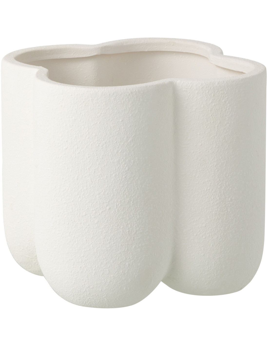 Cache-pot design Fleur Argile Blanc Buddy