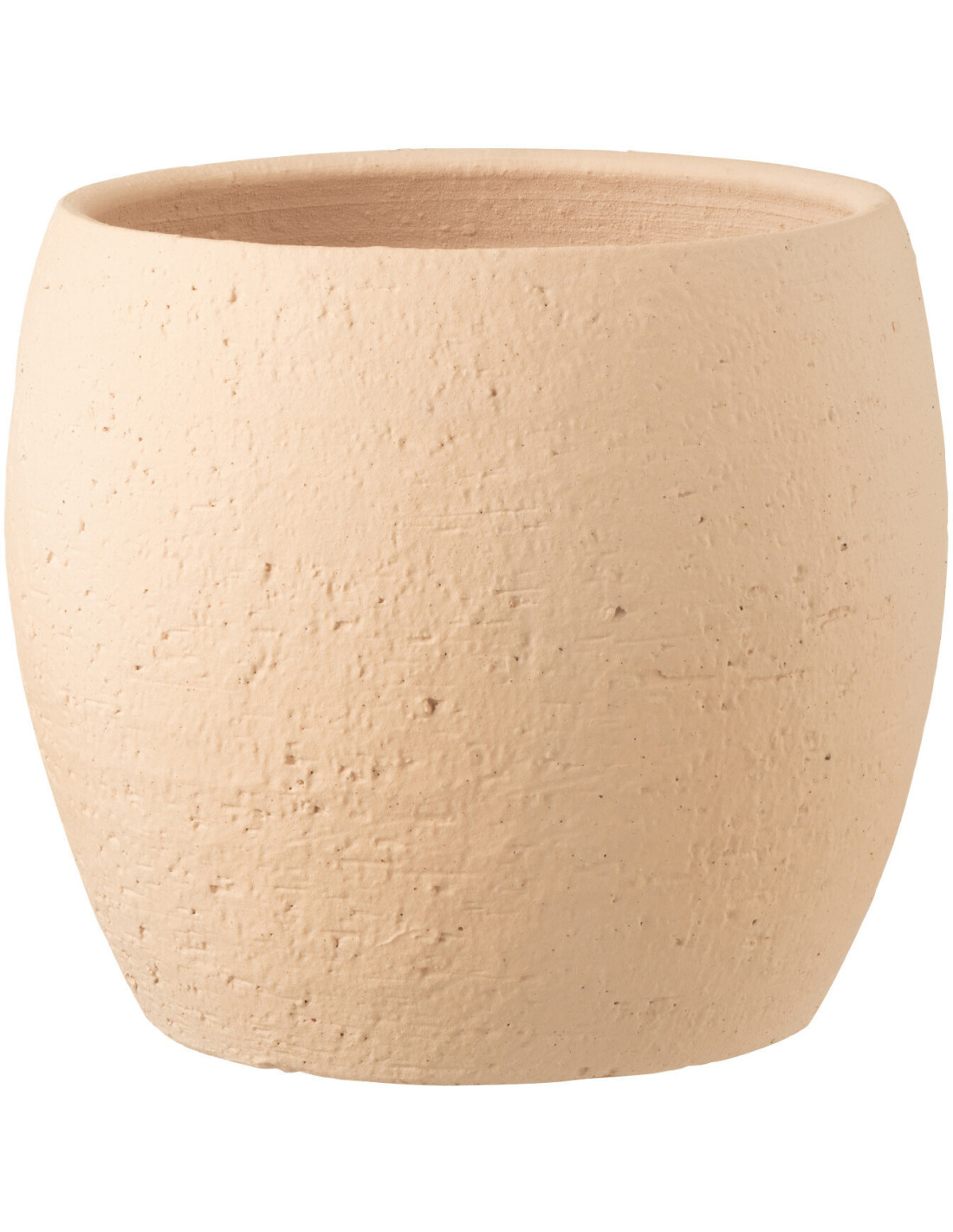 Cache-pot en céramique beige Enya, diamètre 28 cm