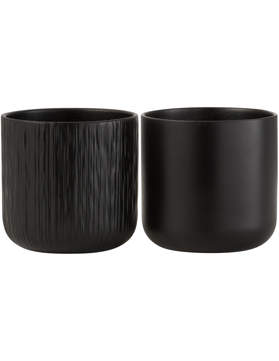 Cache-pot en céramique noir Gen, diamètre 15 cm, lot de 2