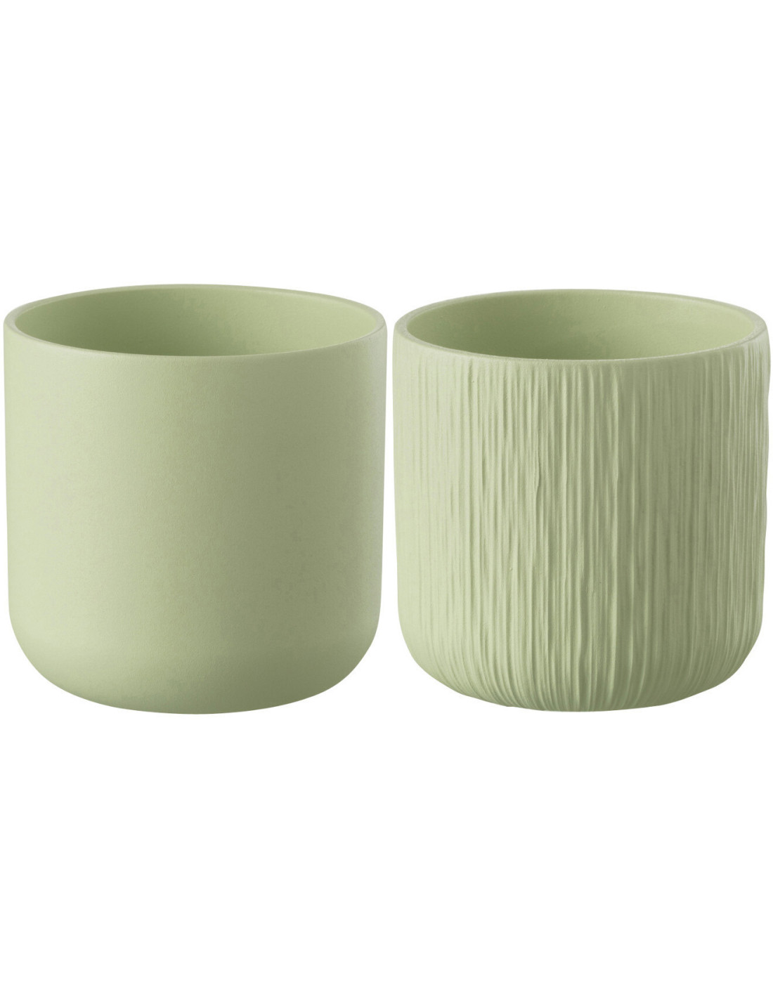 Cache-pot en céramique pistache Gen, diamètre 11 cm, lot de 2