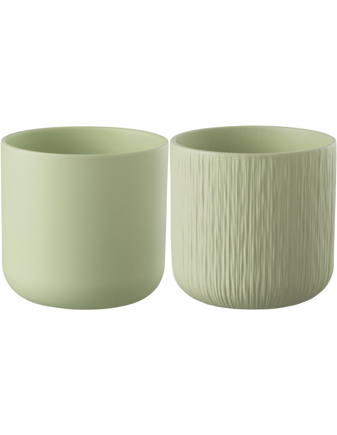 Cache-pot en céramique pistache Gen, diamètre 26 cm, lot de 2
