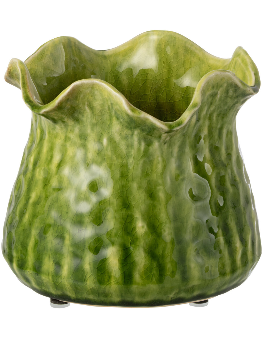 Cache-pot irrégulier design rustique chic D 20 cm Argile Vert Ronny