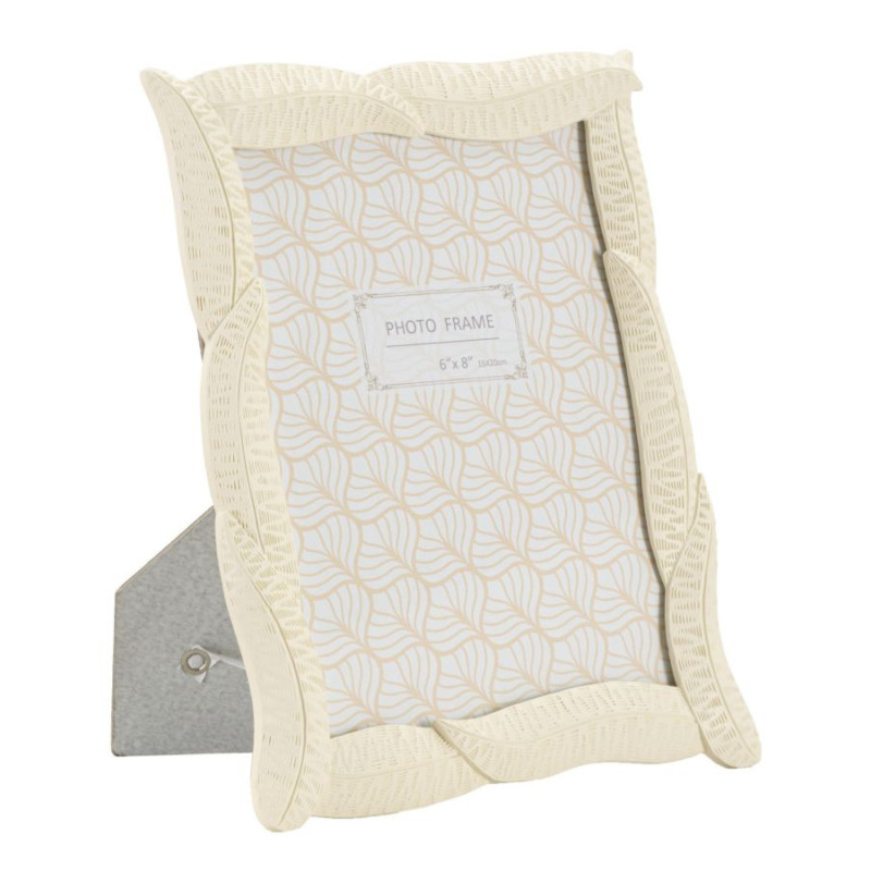 Cadre photo original Snake en résine blanche pour photo 15x20 cm, forme ondulée design