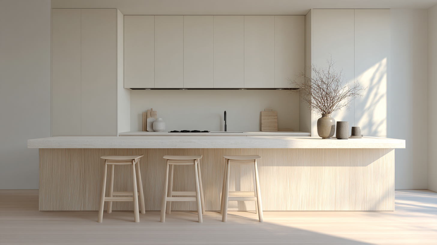 Différents cas de comptoirs de cuisine et de bar avec tabourets adaptés en hauteur