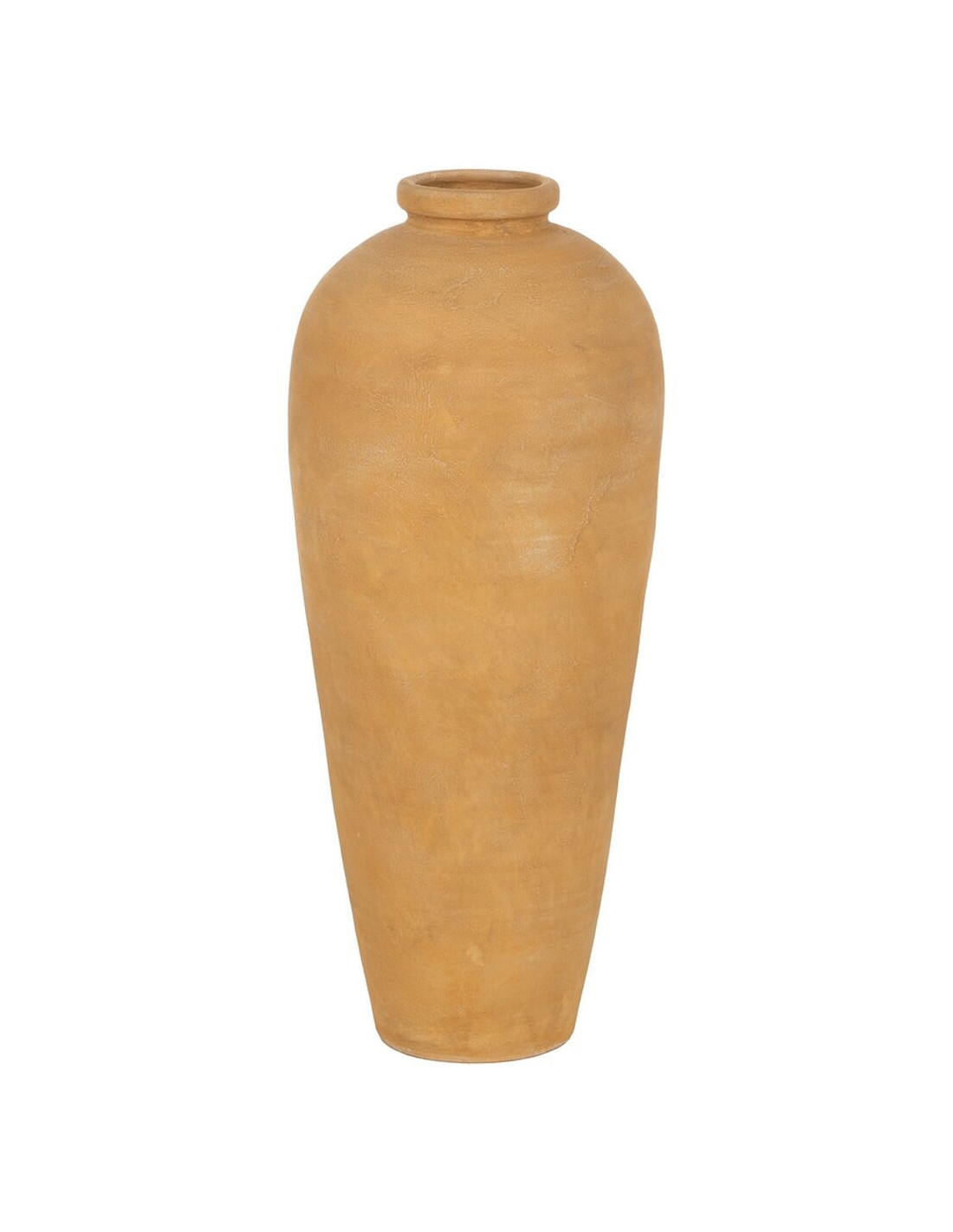 Grand vase jarre Jubal en céramique jaune vanille, hauteur 80 cm, couleur douce et chaleureuse